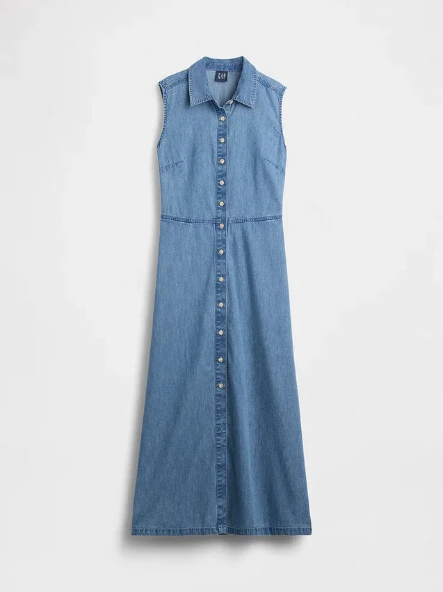 Ultrasoft Denim Maxi Shirtdress