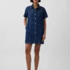 Ultrasoft Denim Mini Shirtdress