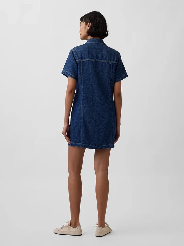 Ultrasoft Denim Mini Shirtdress