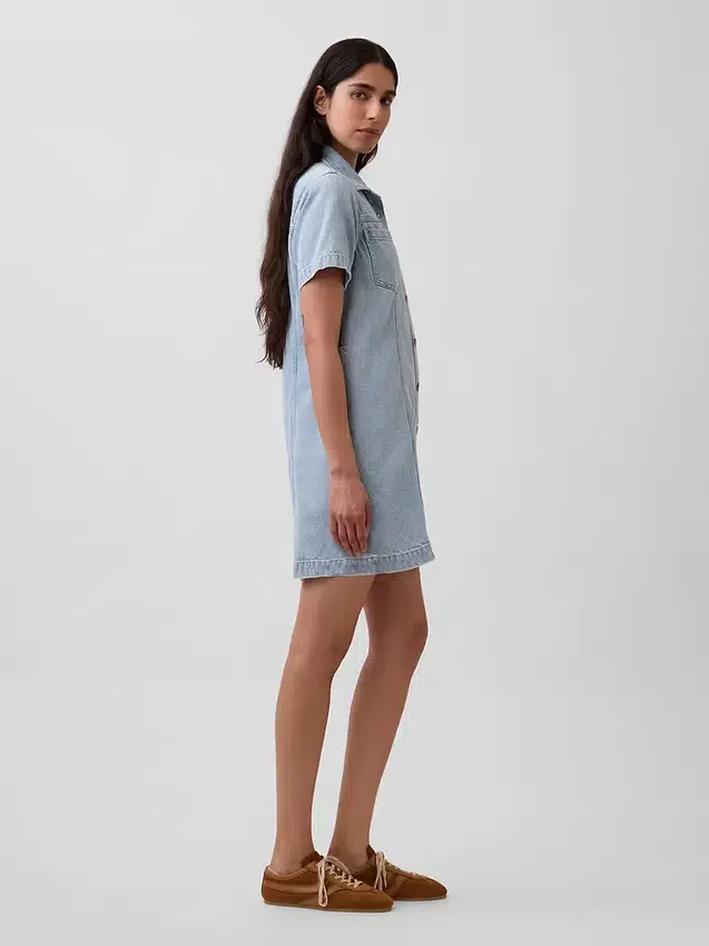 Ultrasoft Denim Mini Shirtdress