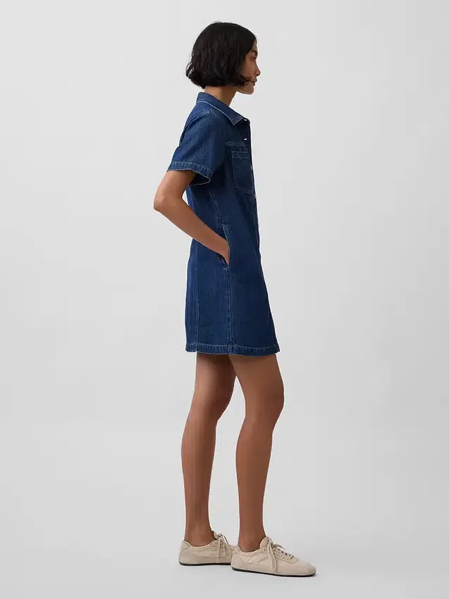 Ultrasoft Denim Mini Shirtdress