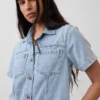 Ultrasoft Denim Mini Shirtdress