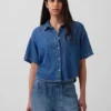 Ultrasoft Denim Oversized Camp Shirt