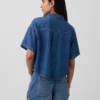 Ultrasoft Denim Oversized Camp Shirt