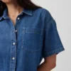 Ultrasoft Denim Oversized Camp Shirt