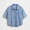 Ultrasoft Denim Oversized Camp Shirt