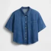 Ultrasoft Denim Oversized Camp Shirt
