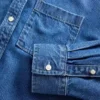 Ultrasoft Denim Oversized Straight-Hem Crop Shirt