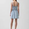 Ultrasoft Denim Stripe Drop-Waist Mini Dress
