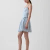 Ultrasoft Denim Stripe Drop-Waist Mini Dress