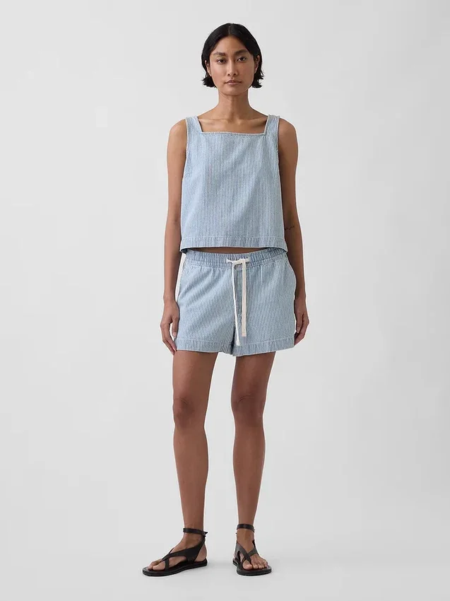 Ultrasoft Denim Stripe Easy Shorts