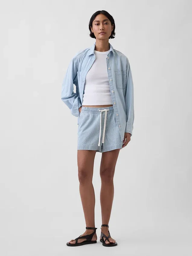 Ultrasoft Denim Stripe Easy Shorts