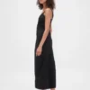 Ultrasoft Denim Zip-Front Maxi Dress