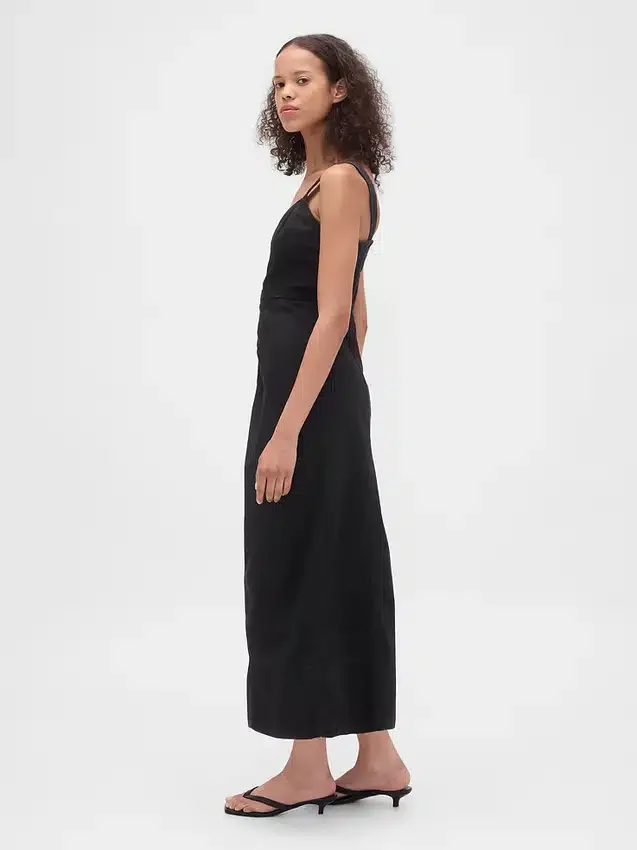 Ultrasoft Denim Zip-Front Maxi Dress