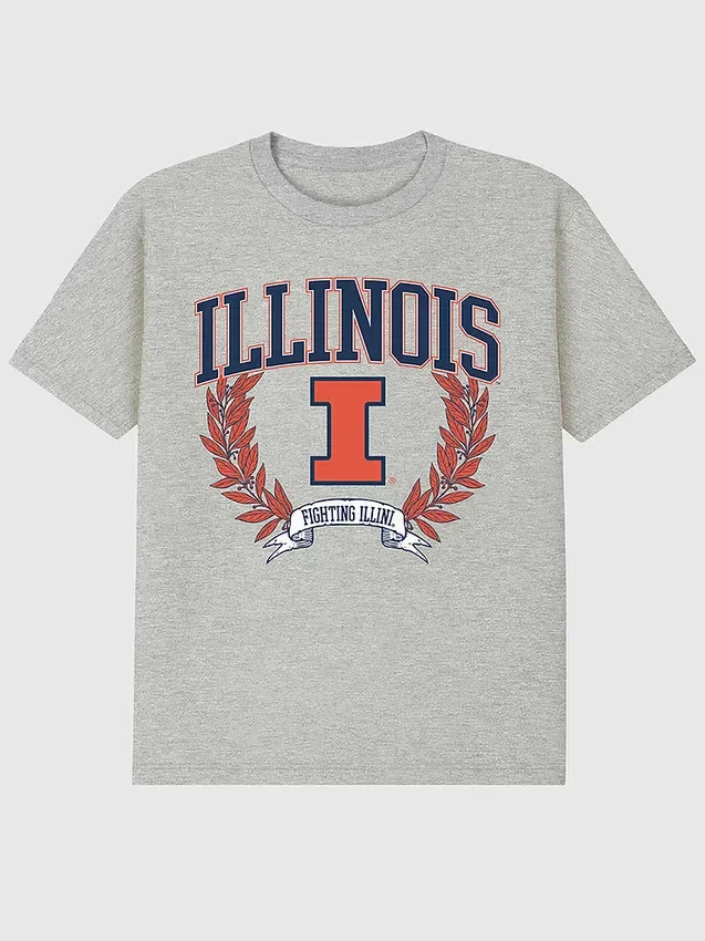 University of Illinois Laurels Dark Graphic T-Shirt