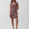 V-Neck Print Mini Dress