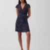 V-Neck Print Mini Dress