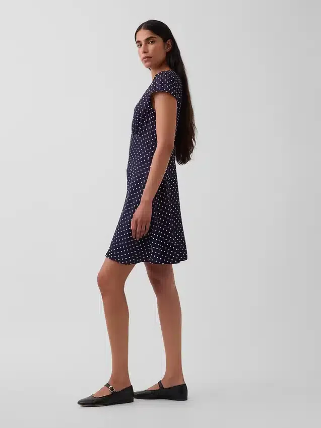 V-Neck Print Mini Dress