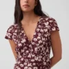 V-Neck Print Mini Dress