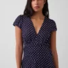 V-Neck Print Mini Dress