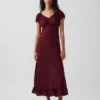V-Neck Ruffle Hem Maxi Dress
