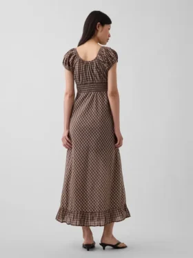 V-Neck Ruffle Hem Maxi Dress