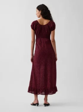 V-Neck Ruffle Hem Maxi Dress