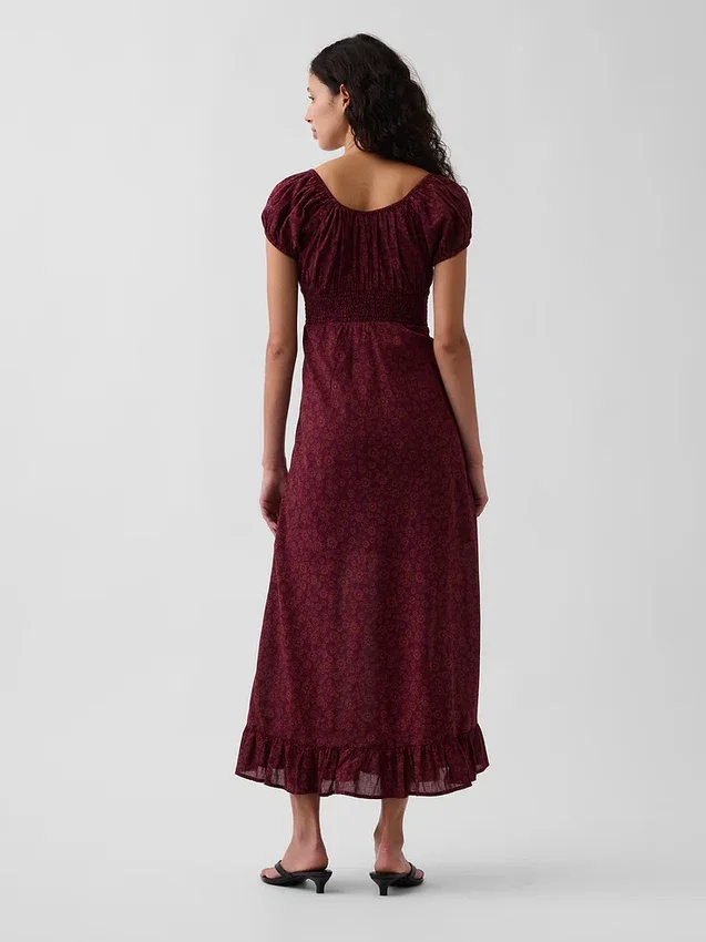 V-Neck Ruffle Hem Maxi Dress