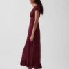 V-Neck Ruffle Hem Maxi Dress