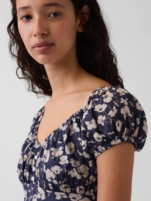 V-Neck Ruffle Hem Maxi Dress