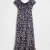 V-Neck Ruffle Hem Maxi Dress