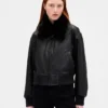 Vegan Leather Bomber Jacket