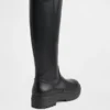 Vegan Leather Lug Sole Tall Boots