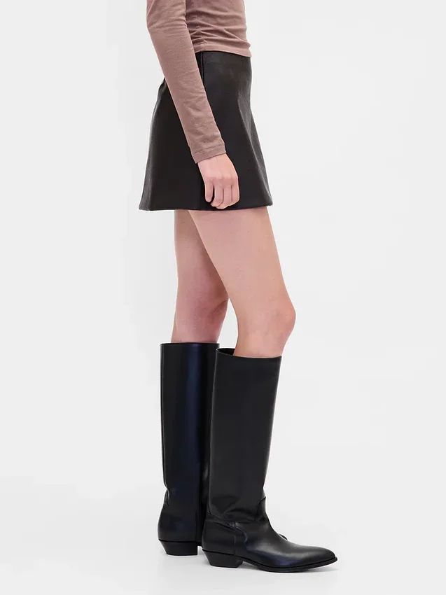 Vegan Leather Mini Skort
