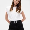 Vegan Leather Pebble Angular Buckle Belt