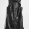 Vegan Leather Shift Mini Dress