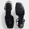 Vegan Leather Wedge Sandals