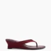 Vegan Leather Wedge Thong Sandals