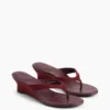 Vegan Leather Wedge Thong Sandals