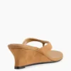 Vegan Leather Wedge Thong Sandals