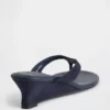 Vegan Leather Wedge Thong Sandals