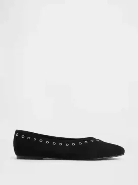 Vegan Suede Ballet Flats