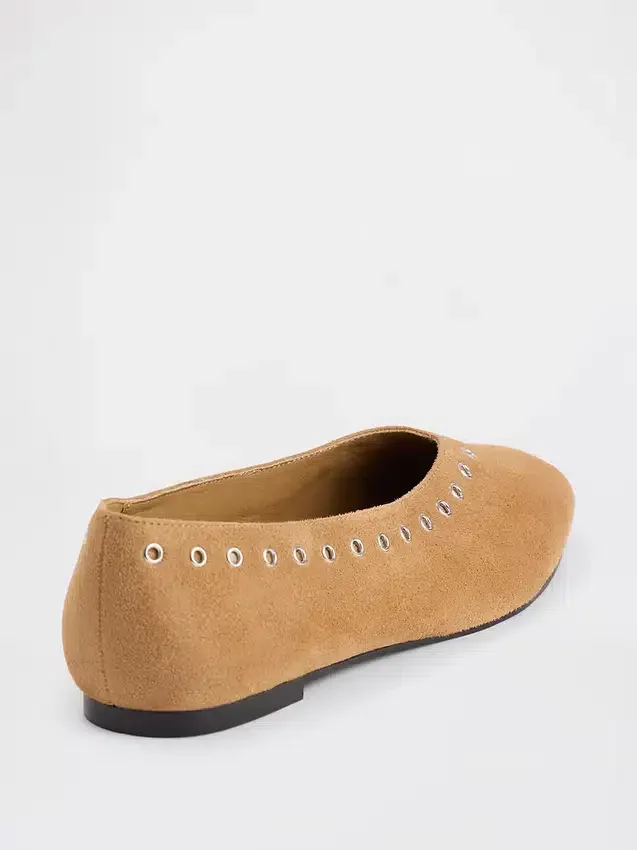 Vegan Suede Ballet Flats