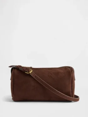 Vegan Suede Barrel Bag