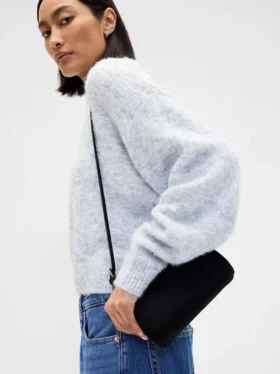 Vegan Suede Barrel Bag