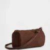 Vegan Suede Barrel Bag