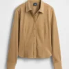 Vegan Suede Fitted Shirt