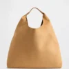 Vegan Suede Slouchy Tote Bag