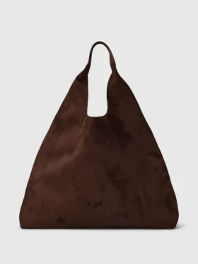 Vegan Suede Slouchy Tote Bag
