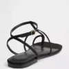 Vegan Suede T-Strap Sandals